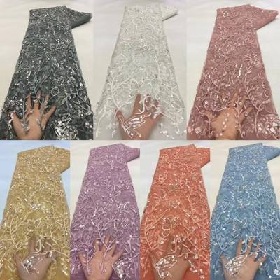 پارچه توری عروسی رنگارنگ 3D پروانه مهره دار شده توسط حیاط