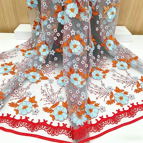 پارچه توری توری چند رنگ وینتیج برای لباس